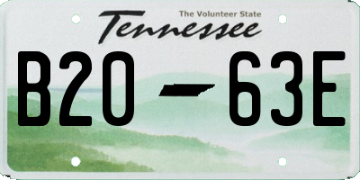 TN license plate B2063E