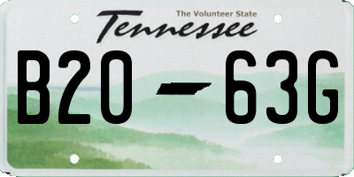 TN license plate B2063G