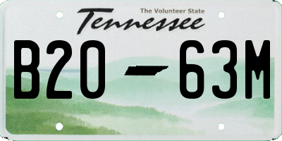 TN license plate B2063M