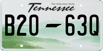 TN license plate B2063Q