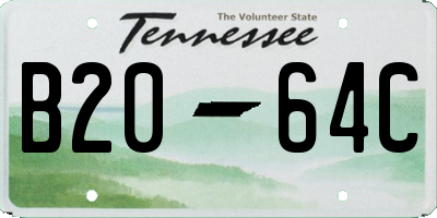 TN license plate B2064C