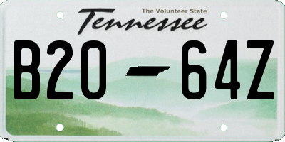 TN license plate B2064Z