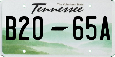 TN license plate B2065A