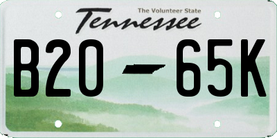 TN license plate B2065K