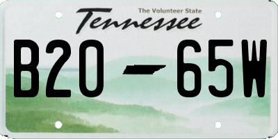 TN license plate B2065W