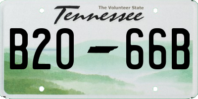 TN license plate B2066B