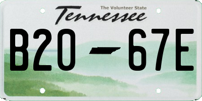 TN license plate B2067E