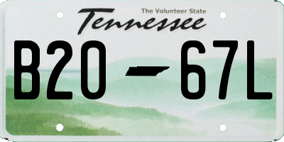 TN license plate B2067L