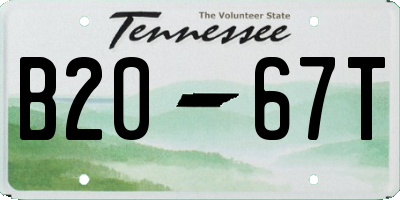 TN license plate B2067T