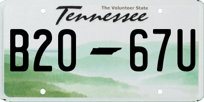 TN license plate B2067U
