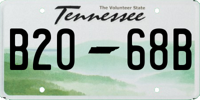 TN license plate B2068B