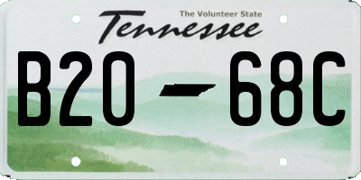 TN license plate B2068C