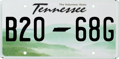 TN license plate B2068G
