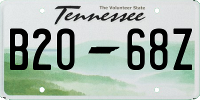 TN license plate B2068Z