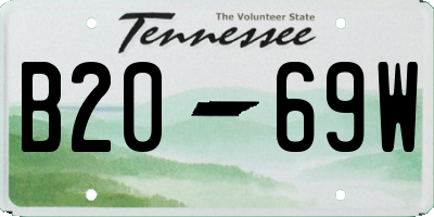 TN license plate B2069W
