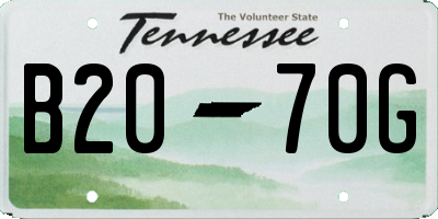 TN license plate B2070G