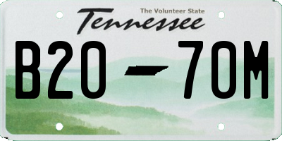 TN license plate B2070M