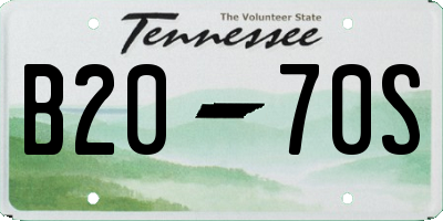 TN license plate B2070S