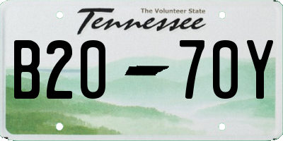 TN license plate B2070Y