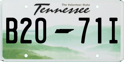 TN license plate B2071I