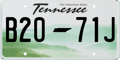 TN license plate B2071J