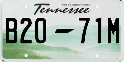 TN license plate B2071M