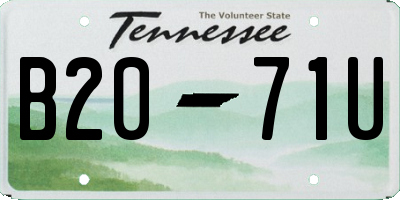 TN license plate B2071U
