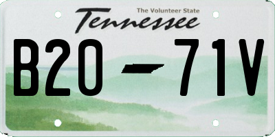 TN license plate B2071V