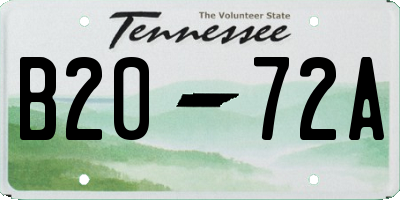 TN license plate B2072A