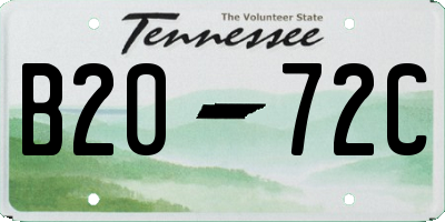 TN license plate B2072C