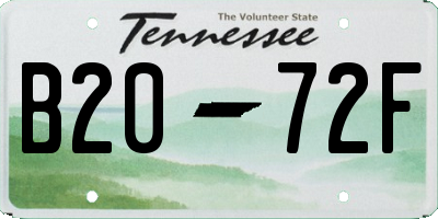 TN license plate B2072F