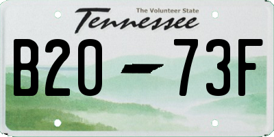 TN license plate B2073F