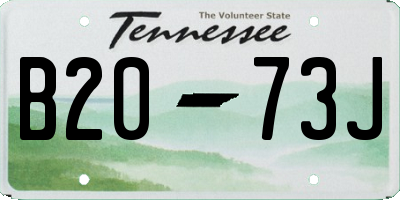 TN license plate B2073J