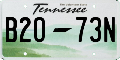 TN license plate B2073N