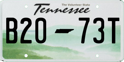 TN license plate B2073T