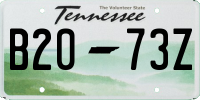 TN license plate B2073Z