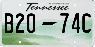 TN license plate B2074C