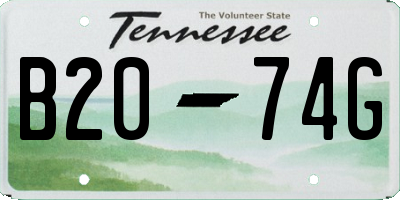 TN license plate B2074G