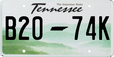 TN license plate B2074K