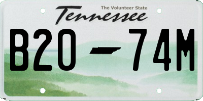 TN license plate B2074M