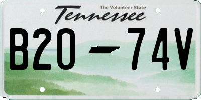 TN license plate B2074V