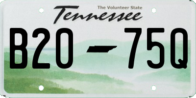 TN license plate B2075Q