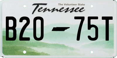 TN license plate B2075T