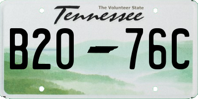 TN license plate B2076C