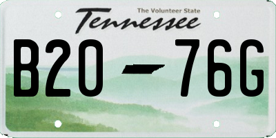 TN license plate B2076G