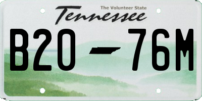 TN license plate B2076M
