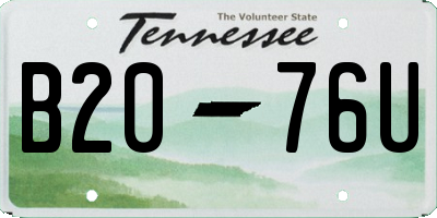 TN license plate B2076U