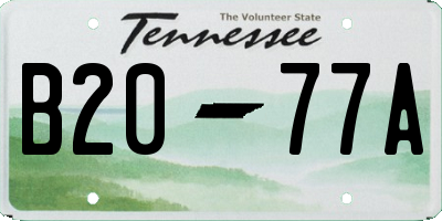 TN license plate B2077A