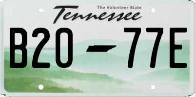 TN license plate B2077E
