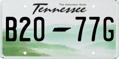 TN license plate B2077G